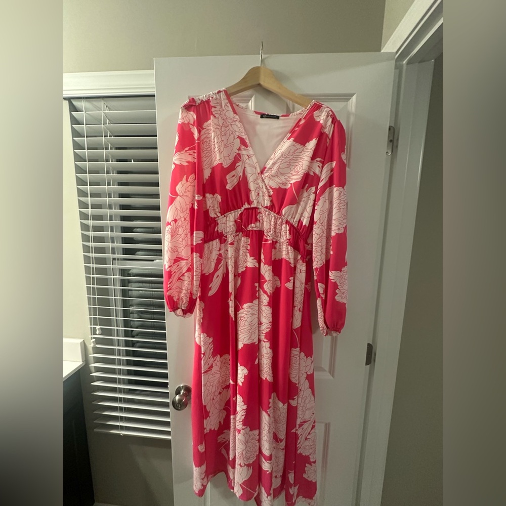 PRETTYGARDEN Women's Spring Floral Midi Dress Casual
